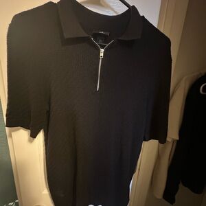H&M Brown Polo Shirt with Zipper